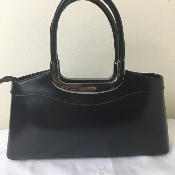 Vera Pelle Daniela Moda black leather  handbag - Picture 1 of 8